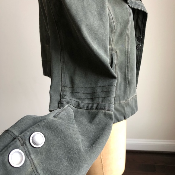 Marrakech Army Green Military Inspired Biker Jacket - Picture 5 of 9